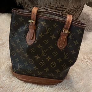 Vintage Louis Vuitton Monogram Bucket PM Shoulder Tote Bag